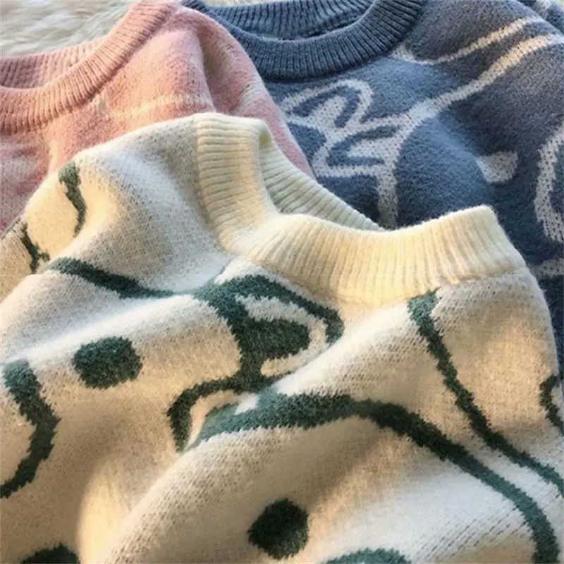 

Свободный трикотаж с медведем, круглый свитер для мужчин, повседневный универсальный осенне-зимний новый японский тренд, базовый Sle для ленивых мальчиков