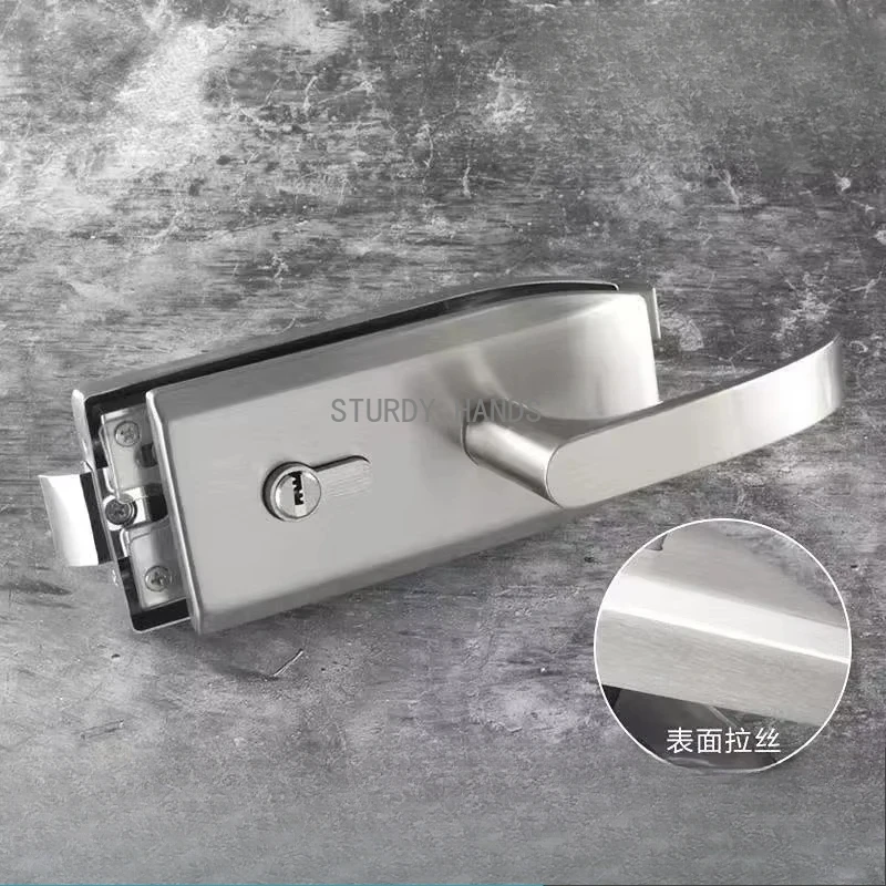 10-15mm Stainless Steel Sliding Handle Door Lock Suitable for Glass Office Bathroom Bedroom Balcony Locks