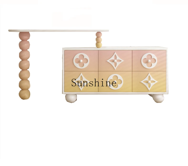 Creme Wind Schmink tisch integriert allmähliche Änderung Farbe Lagers chrank versenkbare Haupt schlafzimmer Schmink tisch