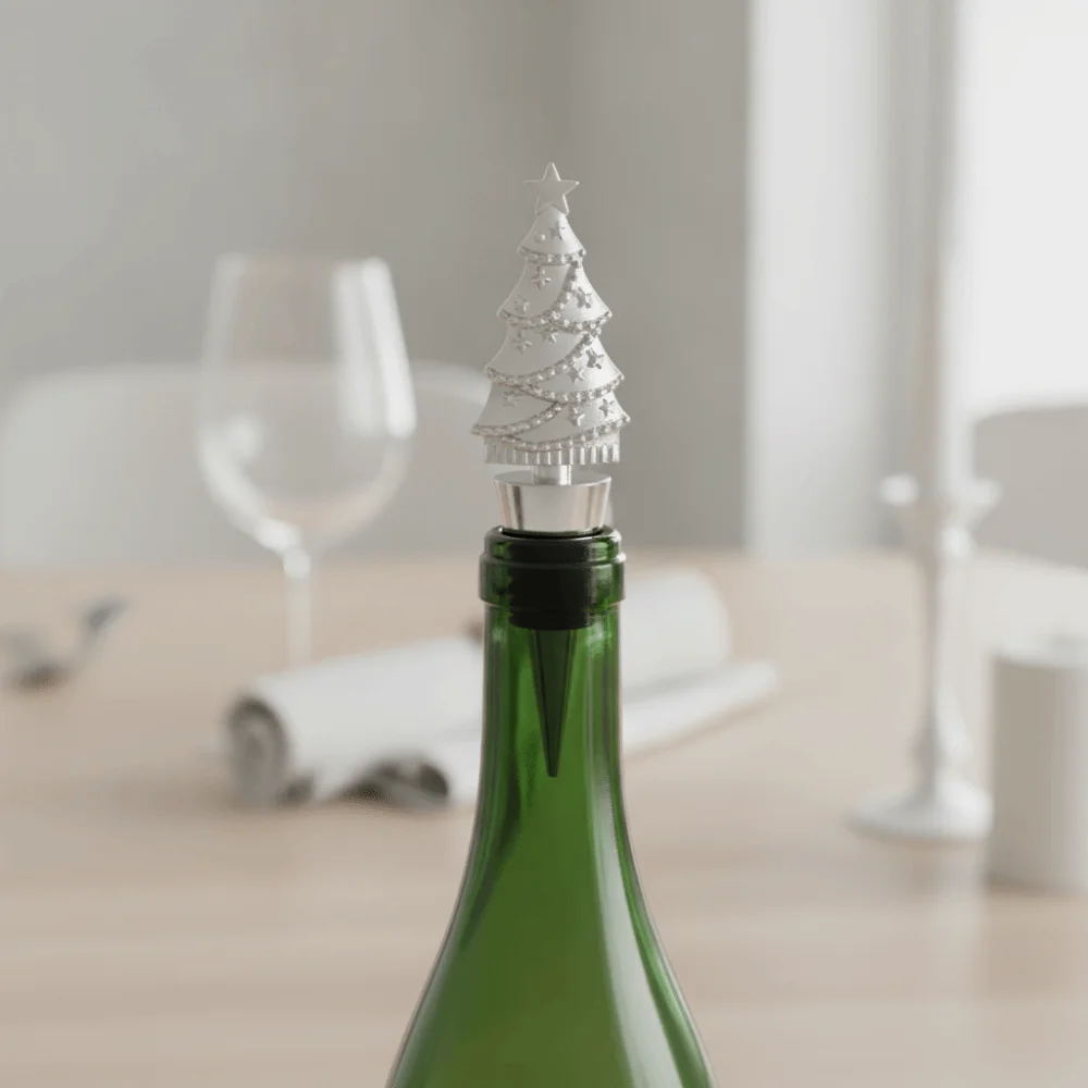 Deer Snowflake Tree Shape Christmas Wine Stopper Zinc Alloy Sealed Wine Preserver Cap Gold/Silver Decorative Wine Bottle Sealer