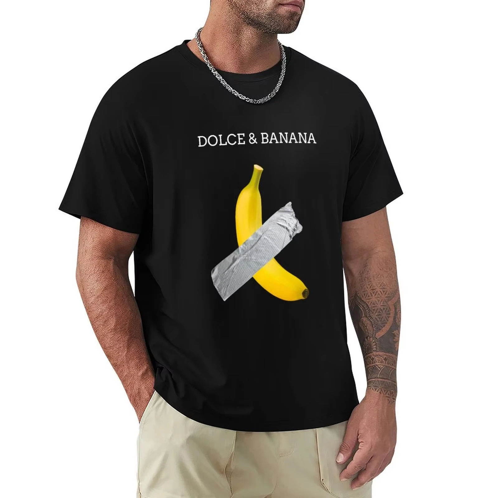 Dolce & Banana Comedian Art Parody T-Shirt Cotton Graphic Tee Men Women Summer Streetwear