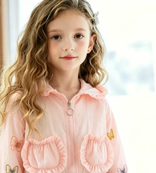 Girls' Sunscreen Clothes 2026 Summer New Style Baby Western Summer Dress Princess Butterfly Coat Beach Coat Hair Replacement