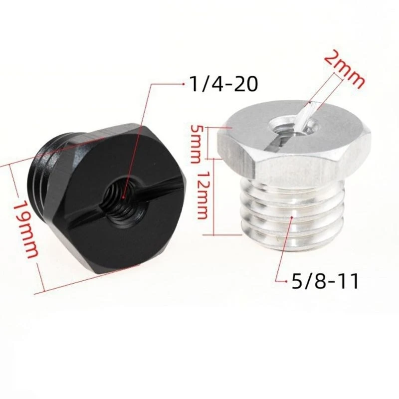 Adapter Screw 1/4 Female to 5/8 Male Aluminum Alloy Threaded Screw for Photo