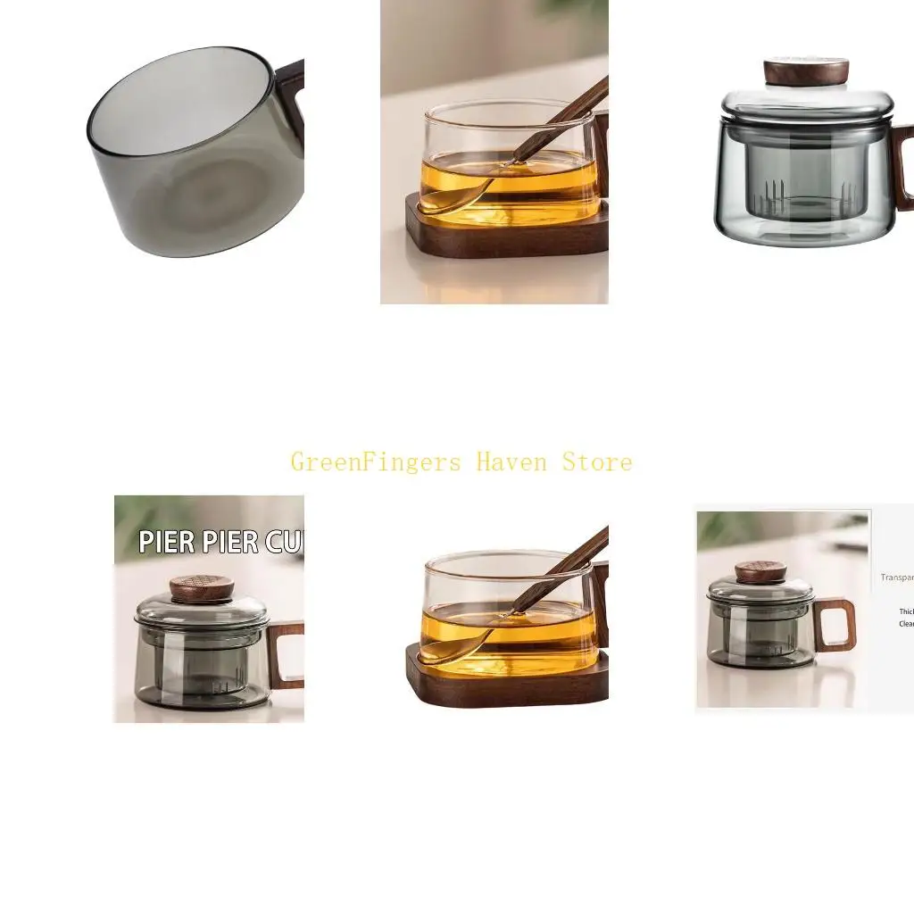 F68D Shatter Proof High Temperatures Resistant Glass Travel Mug Transparent Drinking Cup With Heatproof Handle