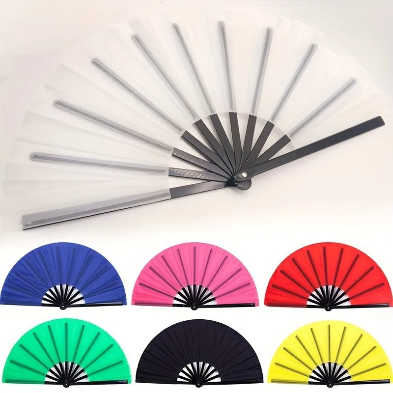 Large Kung Fu Sound Fan Plastic Bone Martial Arts Performance Elegant Hand Folding Stage Fan Opera Magic Props Summer Cool Fans