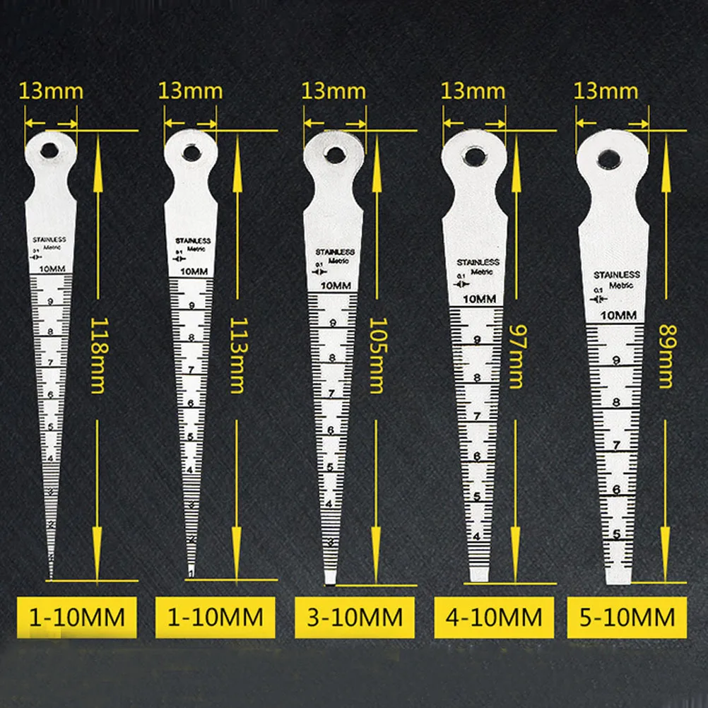 

Stainless Steel Taper Gauge Precision Welding Aperture Gauge Smooth Polished Durable Accurate Measurement for Machinery Repair