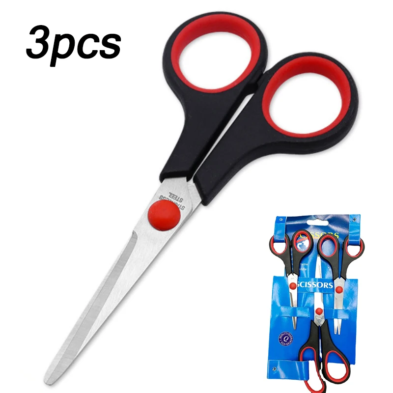 3 Pcs/Set Stainless Steel Scissors Student Stationery Scissor Household Multi Functional Office Tailor Scissors Hand Cutting New