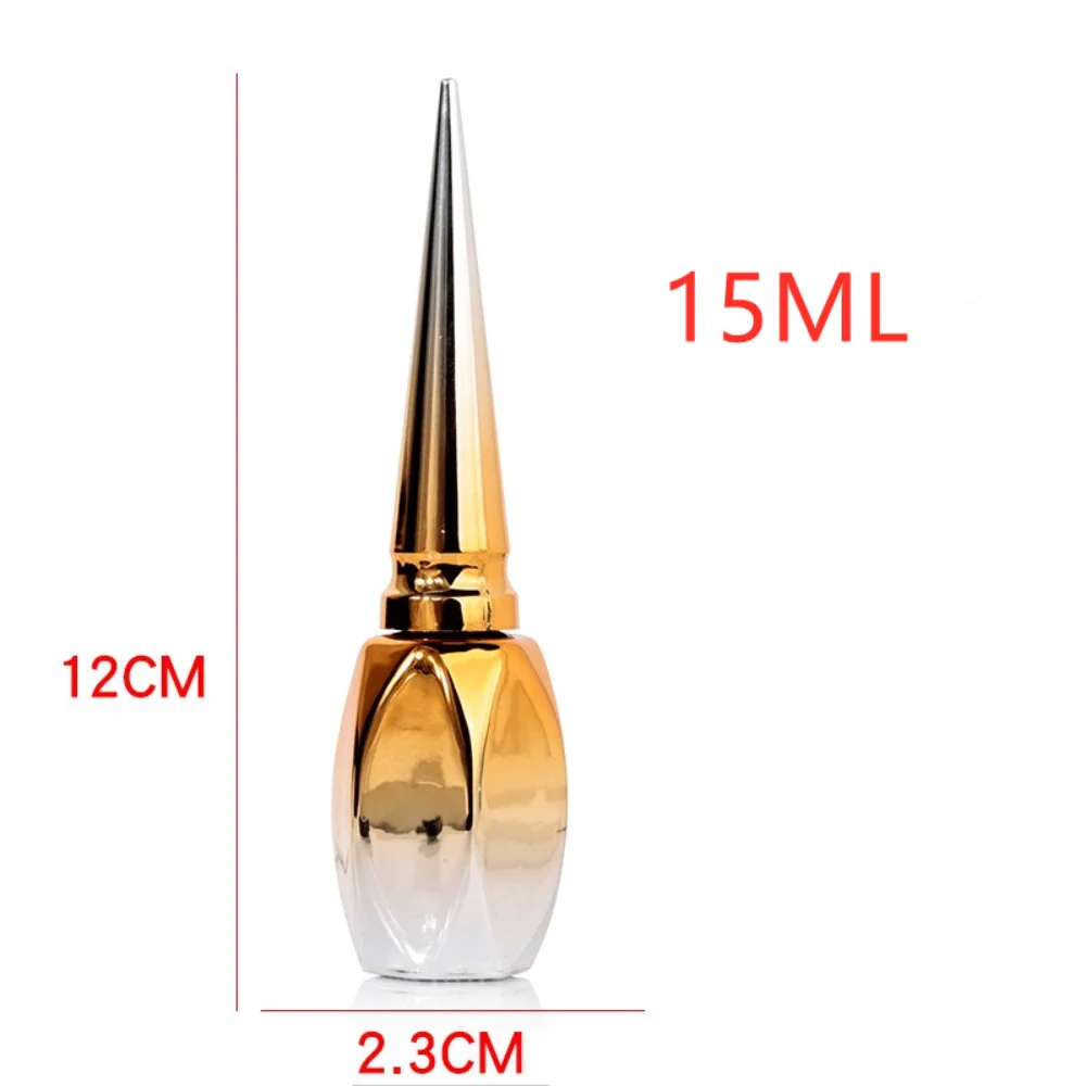 Empty Nail Gel Glass Bottles 15ML Nail Polish Bottles Golden Blue Colors Nail Beauty Oil Packing Bottles Nail Gel Containers