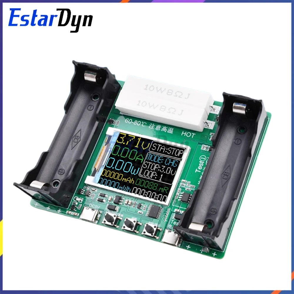 Type-C LCD Display Battery Capacity Tester MAh MWh Lithium Battery Digital Battery Power Detector Module 18650 Battery Tester