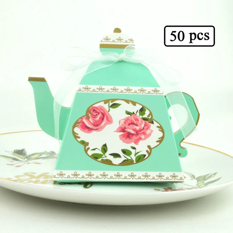 10/20Pcs Teekanne Geschenk Boxen Nette Cookie Candy Box Mini Papier Präsentieren Taschen Hochzeit Braut Geburtstag Weihnachten decor Party Liefert – Detail 4