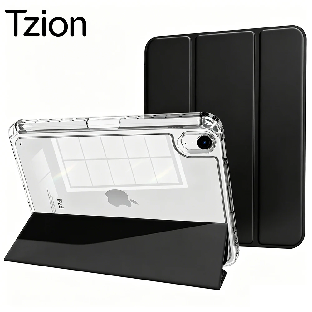 Tablet Case for iPad mini 7 A17 Pro 2024/iPad Mini 6 2021 8.3 Inch mini 7th/6th Gen, Flip Smart Cover Transparent Back Shell