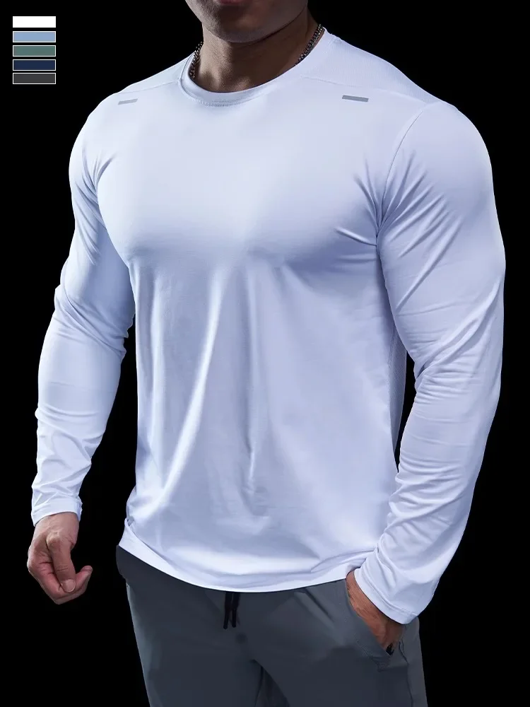 Spring Men's Sports Gym Fitness Clothes Special Casual Thin Slim Quick-drying Long-sleeved T-shirt Running Men's Style