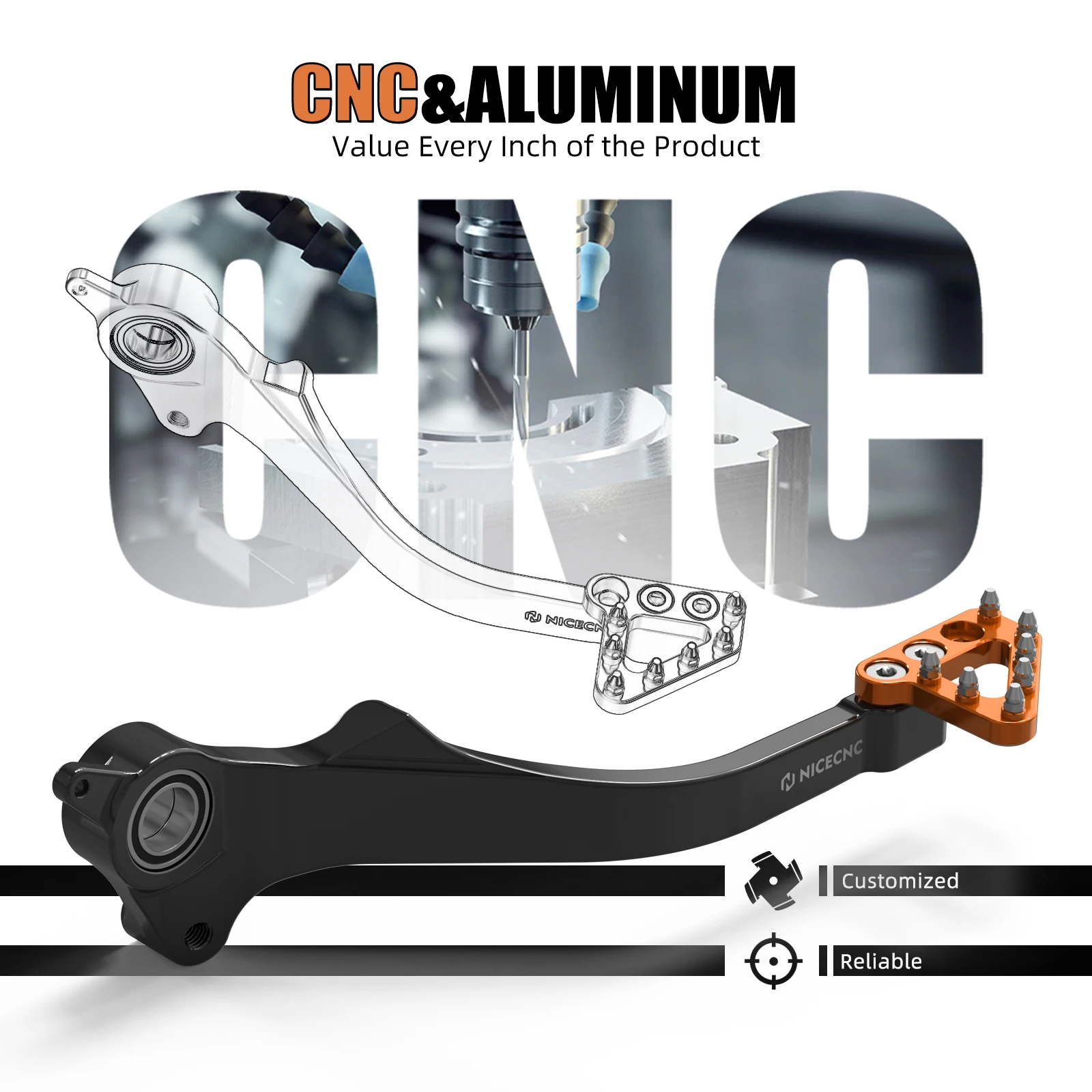 

NICECNC For Husqvarna 701 Enduro 701 KTM 690 Enduro R 690 SMC R 2019-2024 Supermoto Foot Brake Pedal Lever For GasGas 700 SM/ES