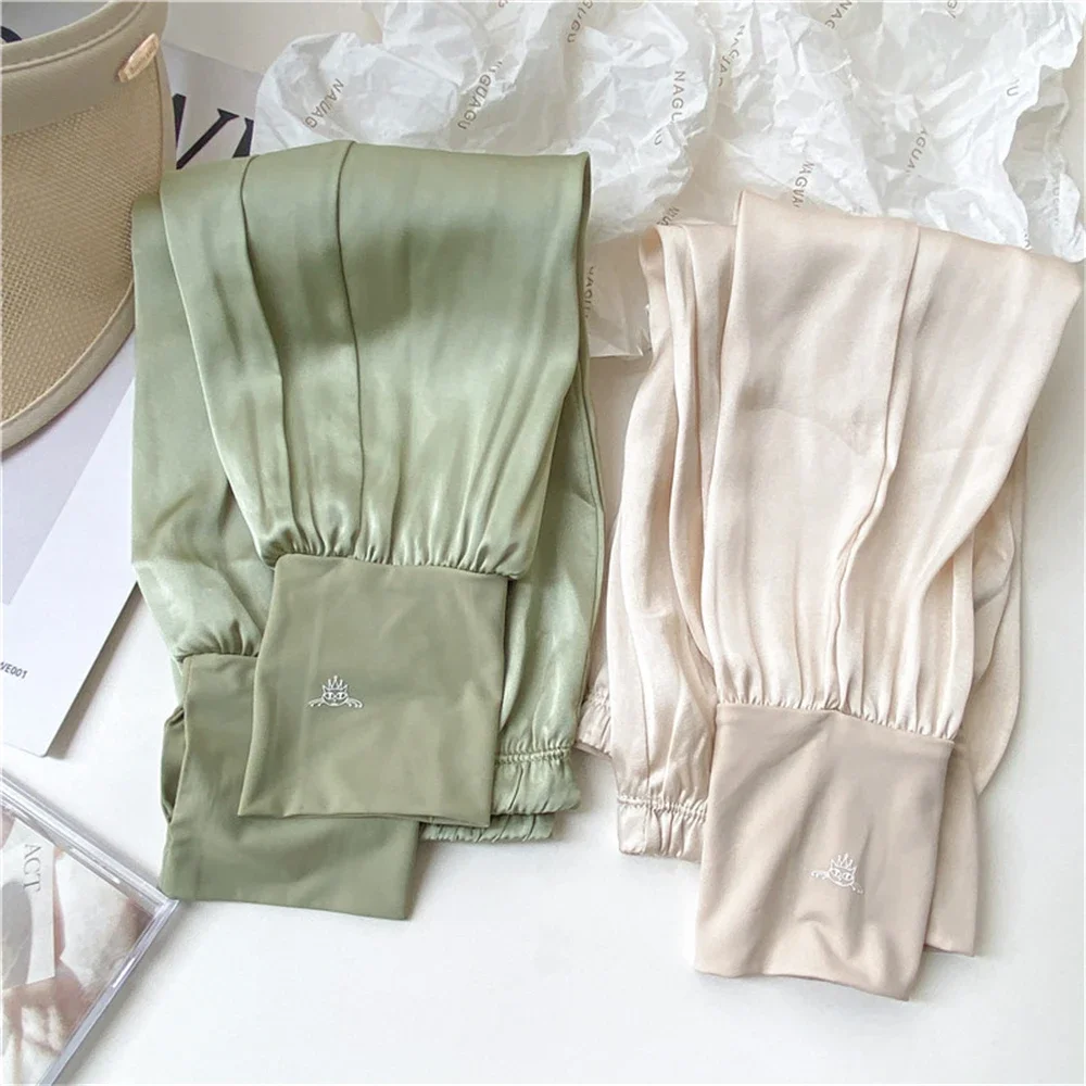 أكمام واقية من الشمس من الحرير الجليدي فضفاضة في الهواء الطلق لركوب الدراجات والتنس والرياضة والأشعة فوق البنفسجية كم حماية للنساء أكمام لتدفئة الذراع مضادة لحروق الشمس