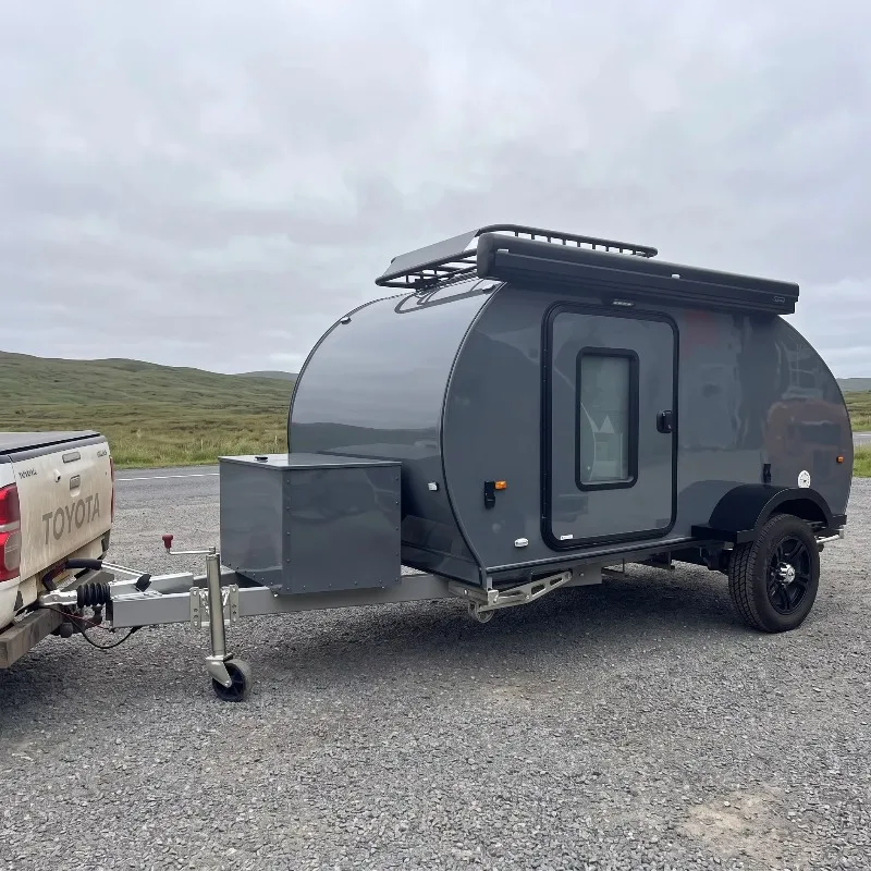 Mini Camper Teardrop Camper Off-Road Ultra Light Expandable Fiberglass Body Camping Off-Road Trailer for Sale