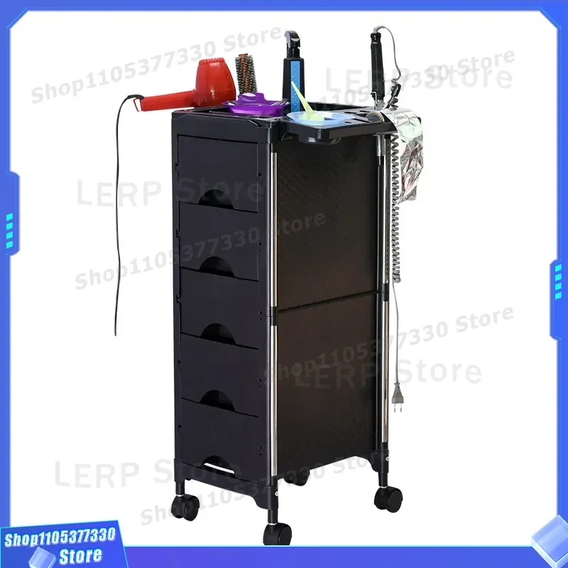 Foldable Hair Salon Cart Multi Purpose Tool Trolley ABS PP Material Storage Rack for Barber Shop Beauty Equipment Organizer