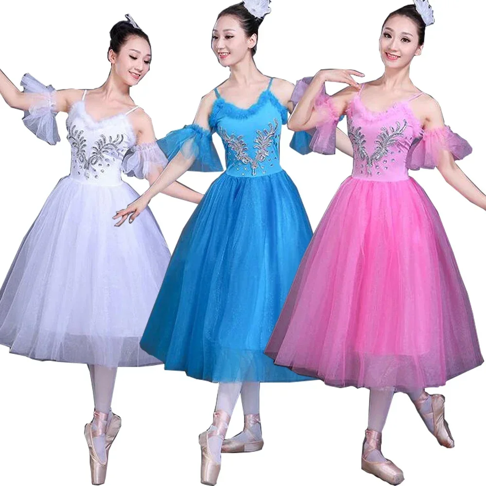 White Swan Lake Ballet Stage wear Costumes Adult Romantic Platter Ballet Dress Girls Women Classical Ballet Tutu Dance wear Suit