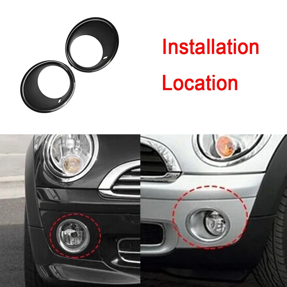 

Car ​Front Fog Light Lamp Trim Ring Cover Frame for Mini Cooper R55 R56 R57 2007-2011 51112753661 51112753662 2Pcs Silver Black