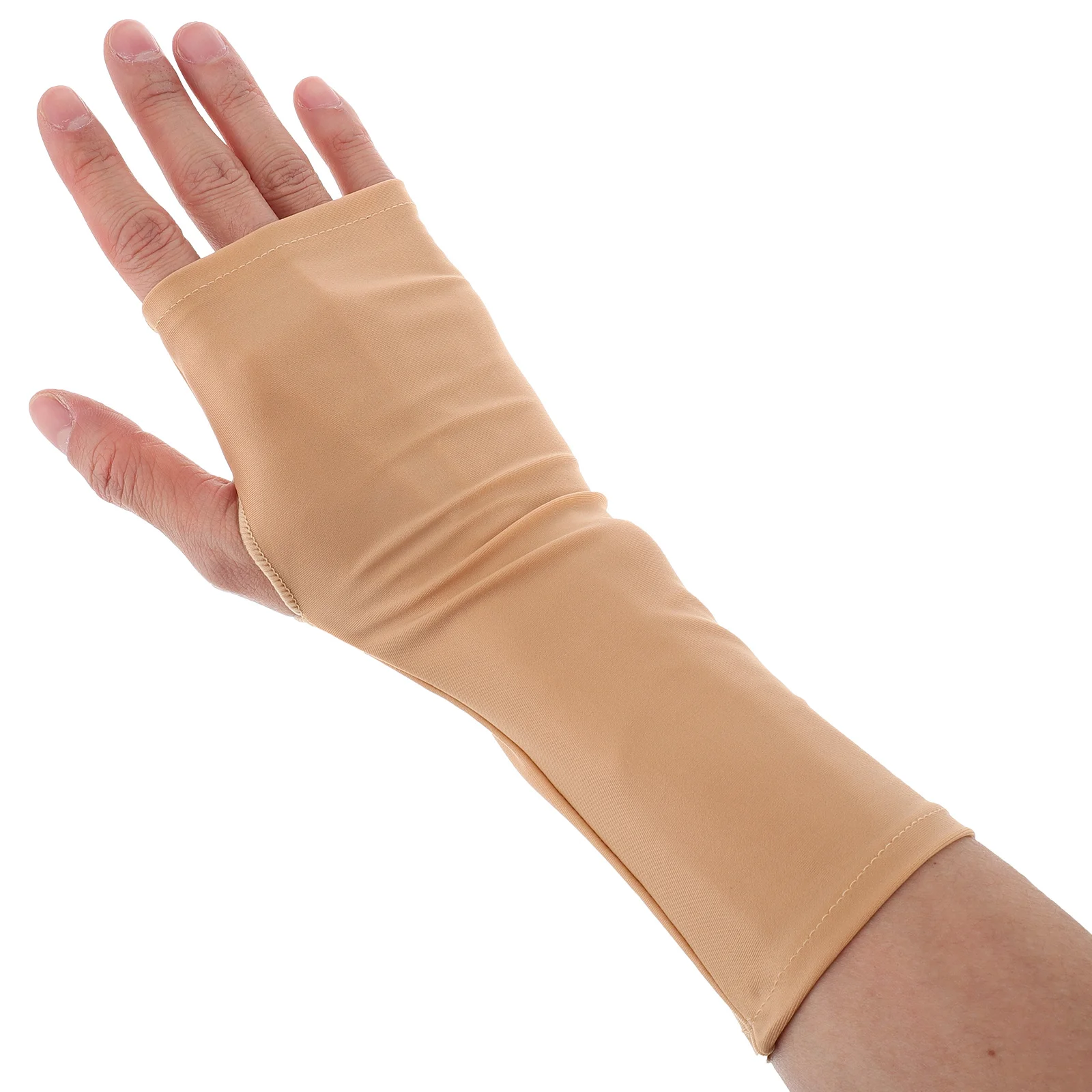 زوج واحد من أكمام الذراع الطويلة للنساء من قماش التبريد المسامي للحماية من الأشعة فوق البنفسجية للرياضات الخارجية والقيادة والمشي لمسافات طويلة بشكل مريح