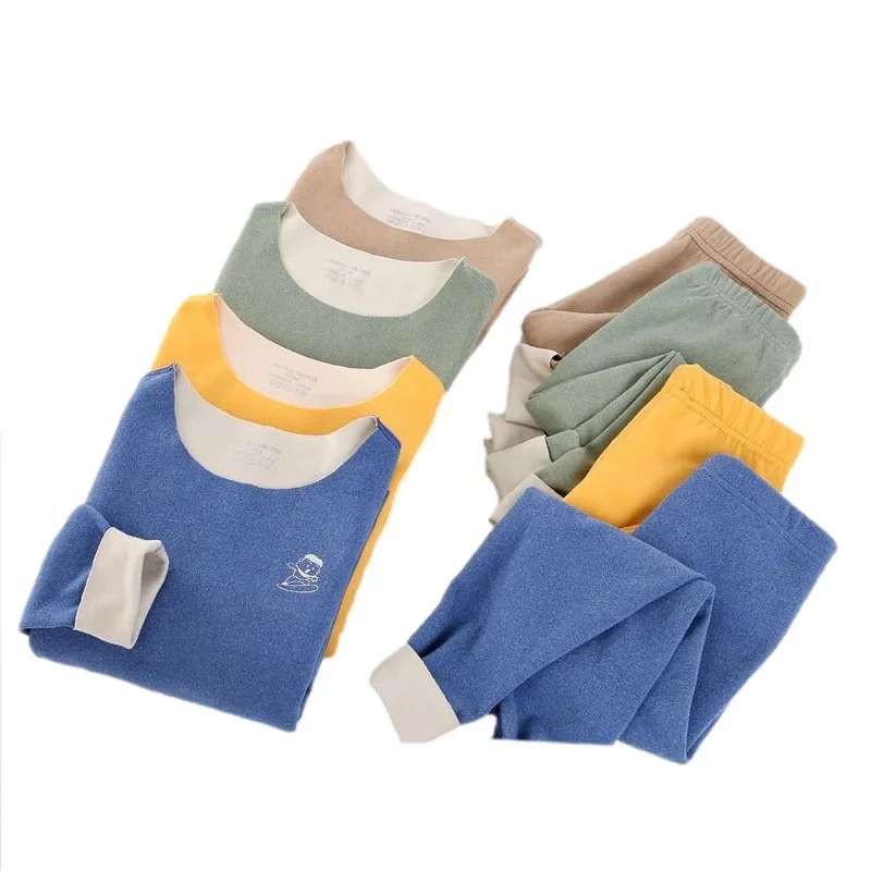 Winter Spring Teens Children Thermal Underwear Set Boys and Girls Clothes Set Casual Warm Baby Kids Warm Suit Softest 3-14Years