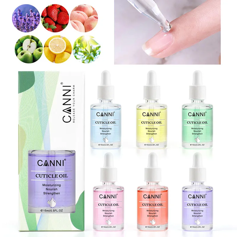CANNI15ml Cuticle Oil Cuticle Softener New Arrival 6 Flavor Nail Nourish Care Pure Natural Manicure Cuticle Deep Moisturize Oil