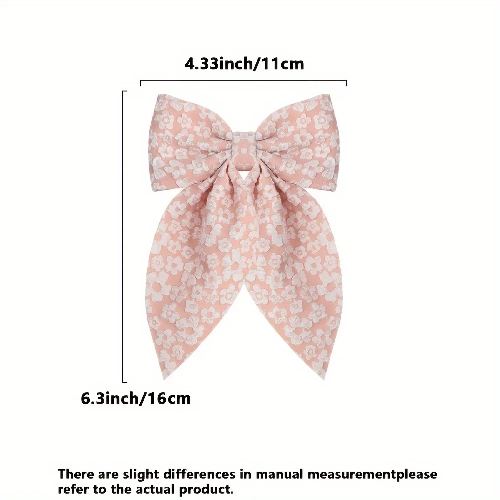 9 Pieces of Floral Ribbon Bow Hair Accessories, Sweet Ponytail Top Clip, Hair Ribbon Hairpin