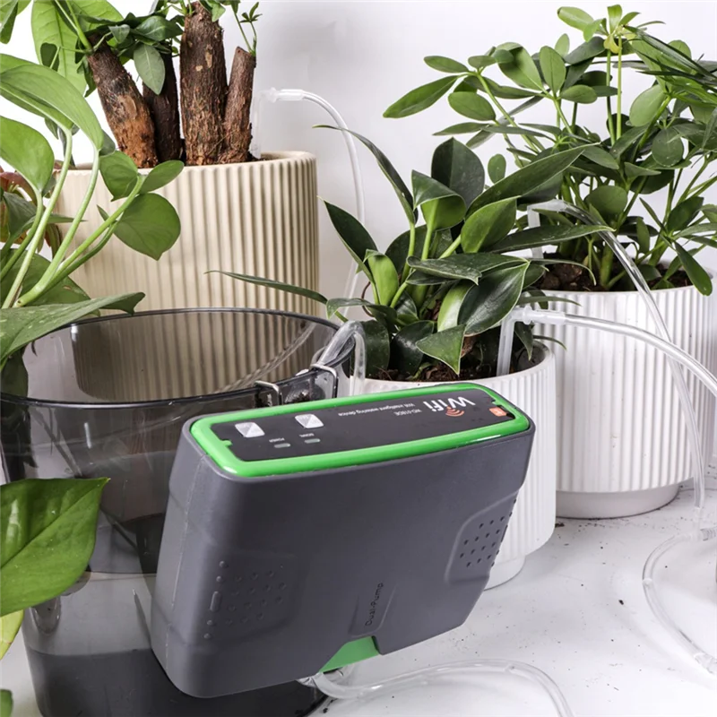 ABKJ-Tuya Wifi Máquina de rega com bomba dupla Sistema automático de irrigação por micro-gotejamento Sistema de controle de plantas