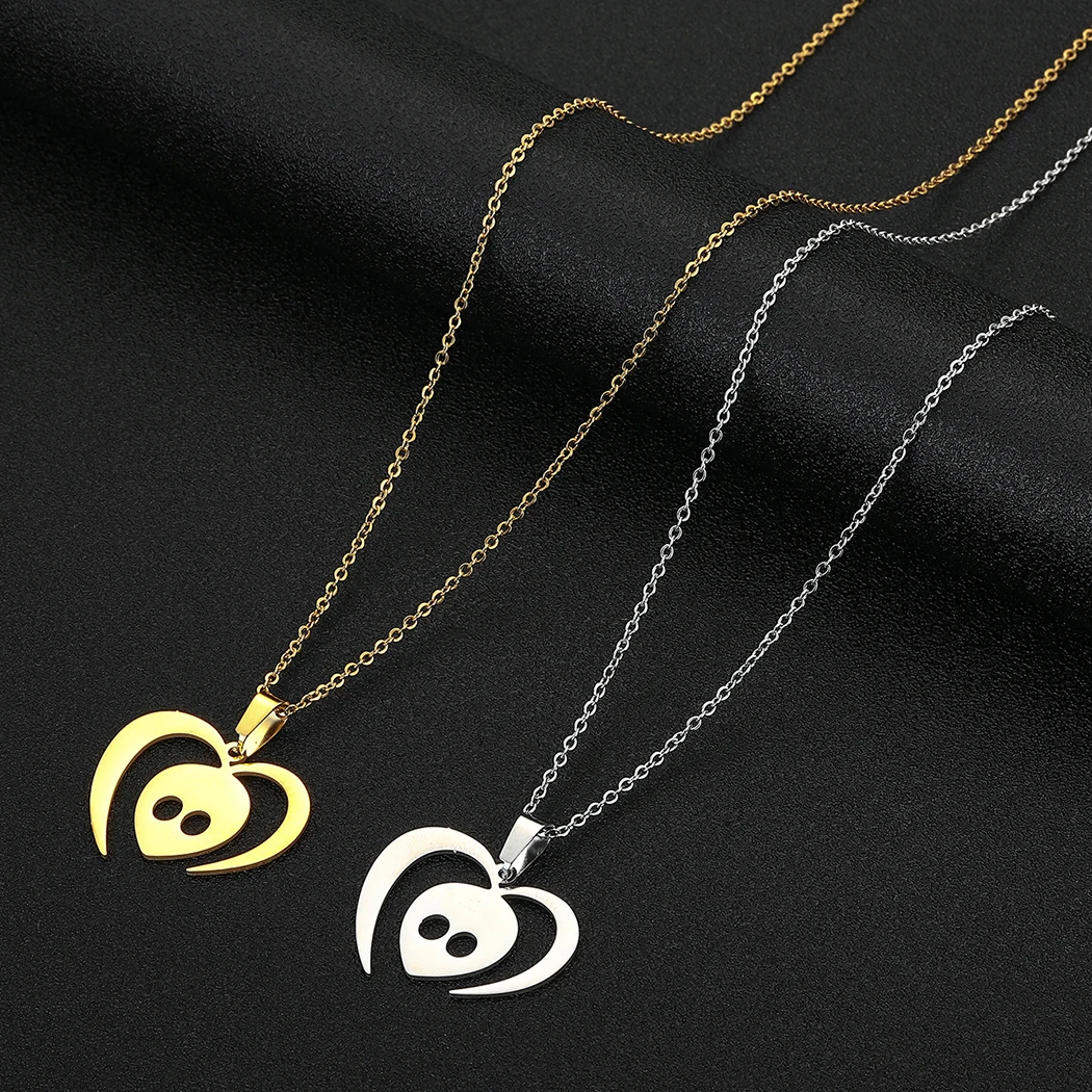 CHENGXUN Tokio Hotel Alien Pendant Necklace for Women Girls Stainless Steel Bill Kaulitz Sign Charm Chain Fandom Symbol
