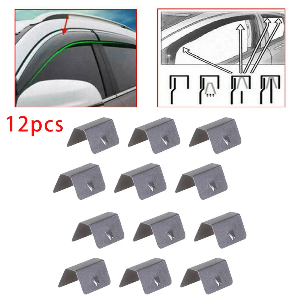 12 PCS 8888888Wind Rain Deflectors Channel New Metal Clips For Heko SNED Clip Auto Interior Accessories Brand New