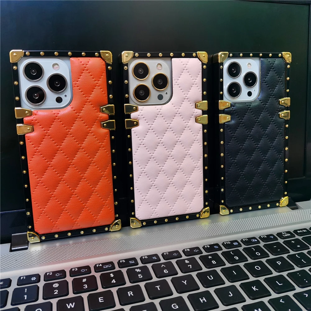 

Luxury Lambskin Retro Cover Case for iphone 16 PRO MAX Lattice Plaid Soft Leather Case for iphone 15 PRO MAX 11 12 13 14 PRO MAX