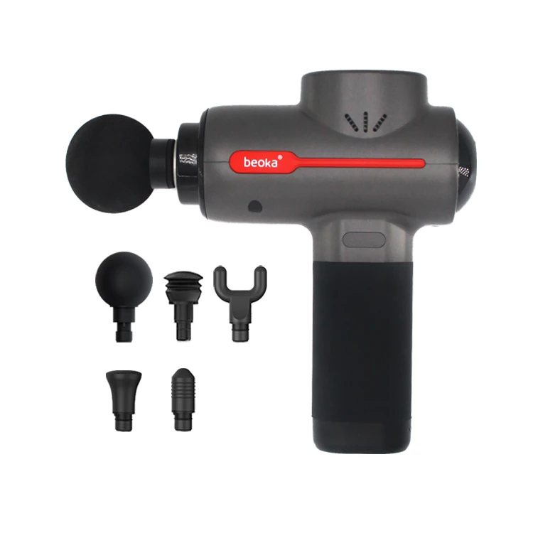 Handheld Portable Mini Body Massage Gun Percussion Vibration Deep Tissue Pocket Muscle Relief Heated Massage Head