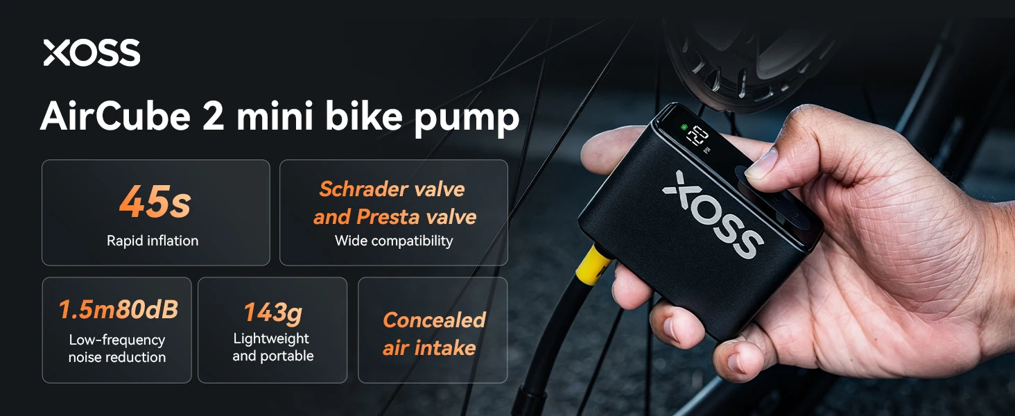 XOSS AirCube2 120PSI Elektrische Fahrradpumpe Mini Tragbare Luftpumpe Wiederaufladbarer Luftkompressor Fahrradzubehör – Detail 1