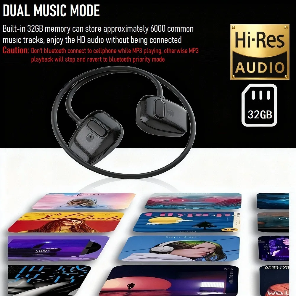 

Bone Conduction Neckworn Bluetooth Earphone Underwater MP3 Music Play Built-in 32G Memory IPX8 Waterproof Swimming Sport Headset