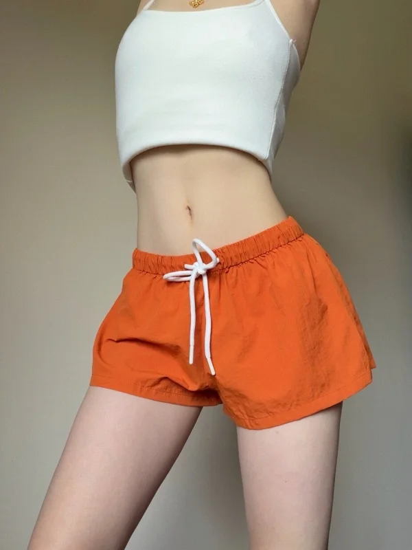 American Style Loose Casual Sports Shorts for Women Quick Dry Home Outdoor Beach Pants High Waist Wide Leg Pants