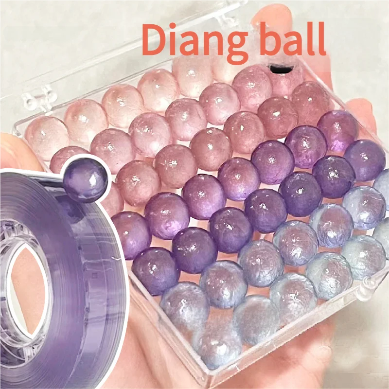 6 Rollen buntes Kristallkugelband, Klebeband, Macaron-Farben für Kunsthandwerk, transparentes Kugelband für lustige kreative Aktivitäten