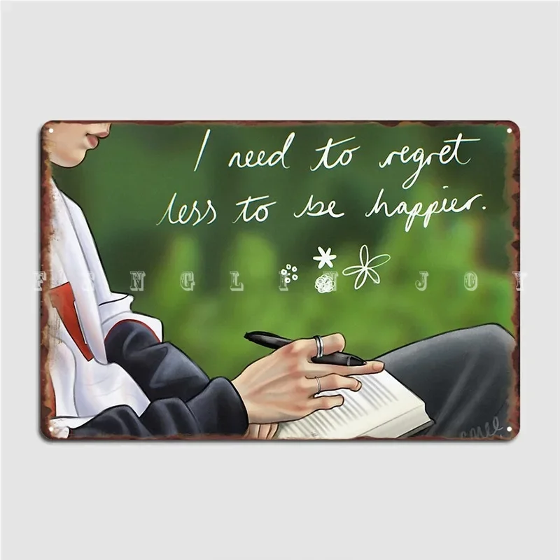 I Just Wanna Be Happier Metal Sign Cinema Living Room Bar Cave Classic Wall Plaque Tin Sign Poster