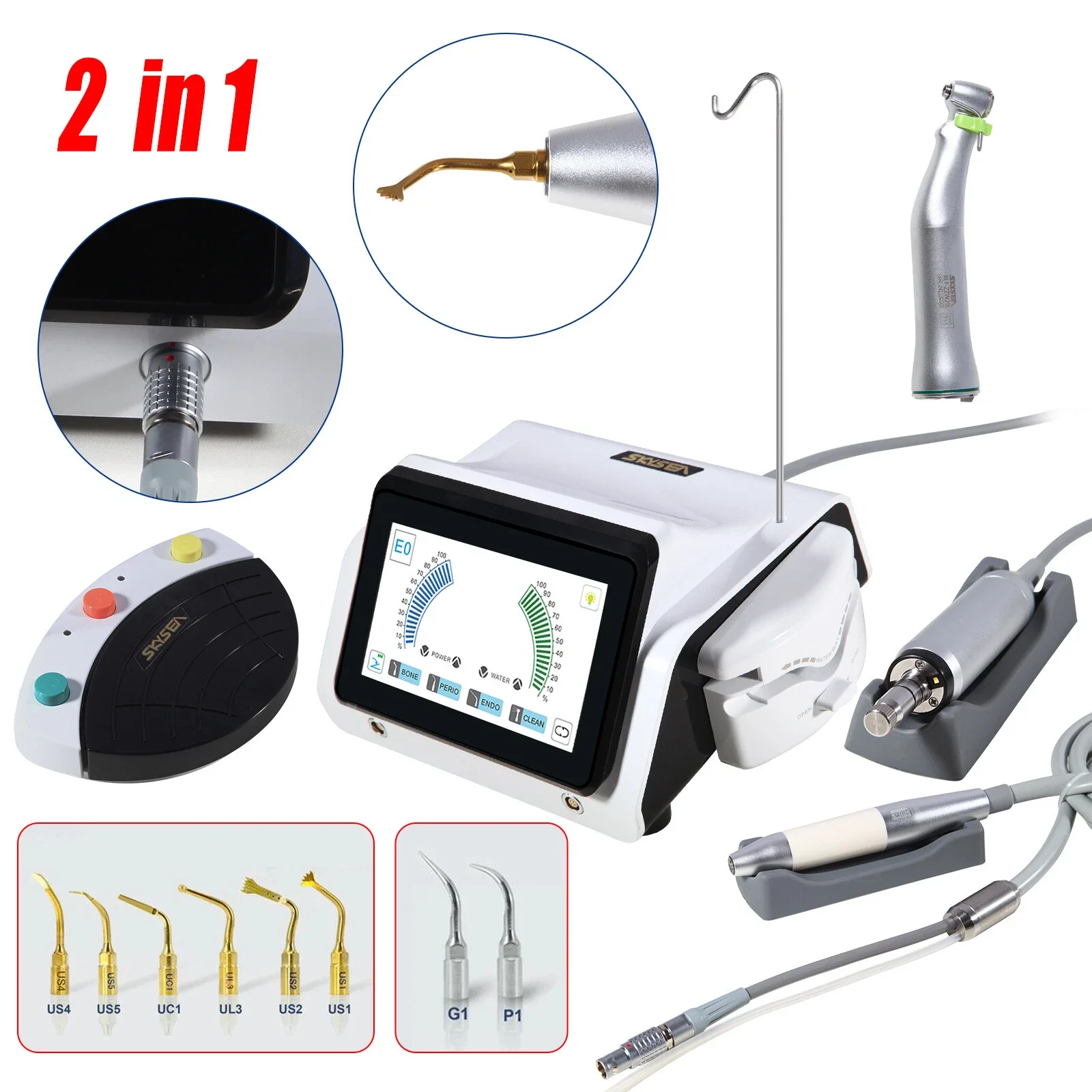 Dental Piezo Surgery & Implant Motor Device 2IN1 SURGIC TOUCH BoneCutter Machine