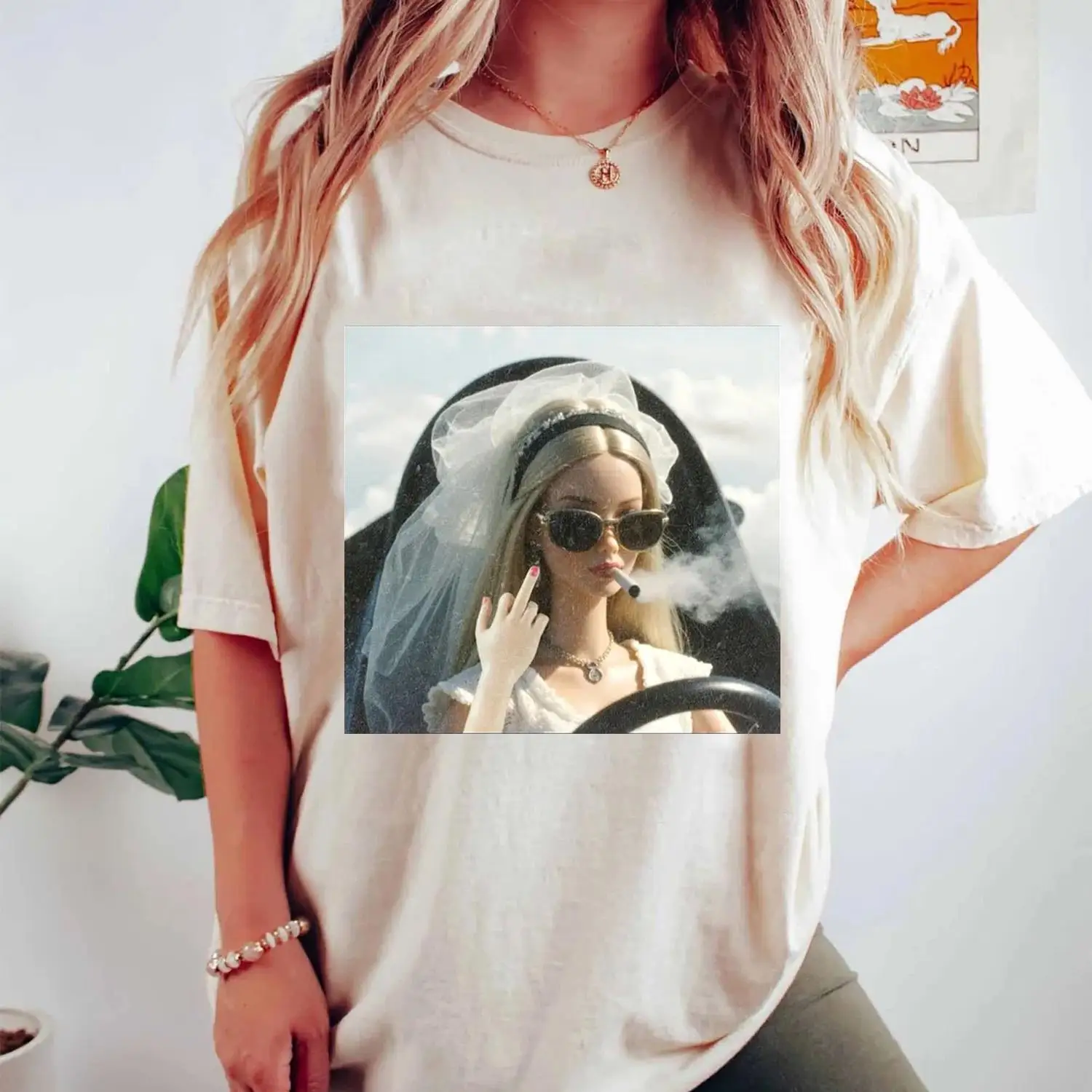 Puppen-Gesichts-Emoji-T-Shirt – Trendiges, ausgefallenes und einzigartiges T-Shirt in Puppenform. Neues Frühjahr/Sommer-Baumwoll-Unterhemd für Paare.
