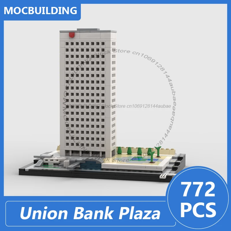 

Union Bank Plaza 1:800 Scale Architecture Model Moc Building Block Diy Assemble Bricks Creative Collection Toys Gifts 772PCS
