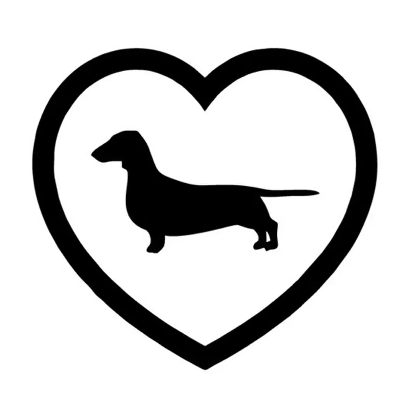 

Love Border Dachshund Decals High Quality Car Decoration Personality Pvc Waterproof Car Window Decals Black/white, 15cm * 14cm
