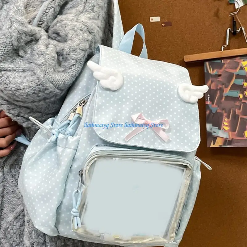 573B Itabag Backpacks Transparent Pins Display Backpacks with Inserts for School Concerts Anime Display Satchels Handbags