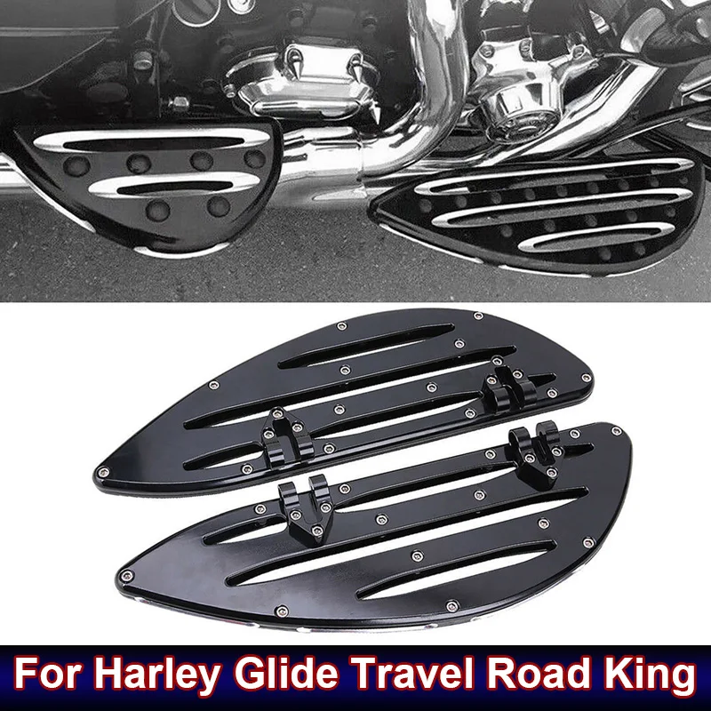 

2Pcs Motorcycle Foot Rests CNC Aluminum Alloy Front Rear Pedals Fit For Harley Glide Travel Road King Motorcycle Accessories