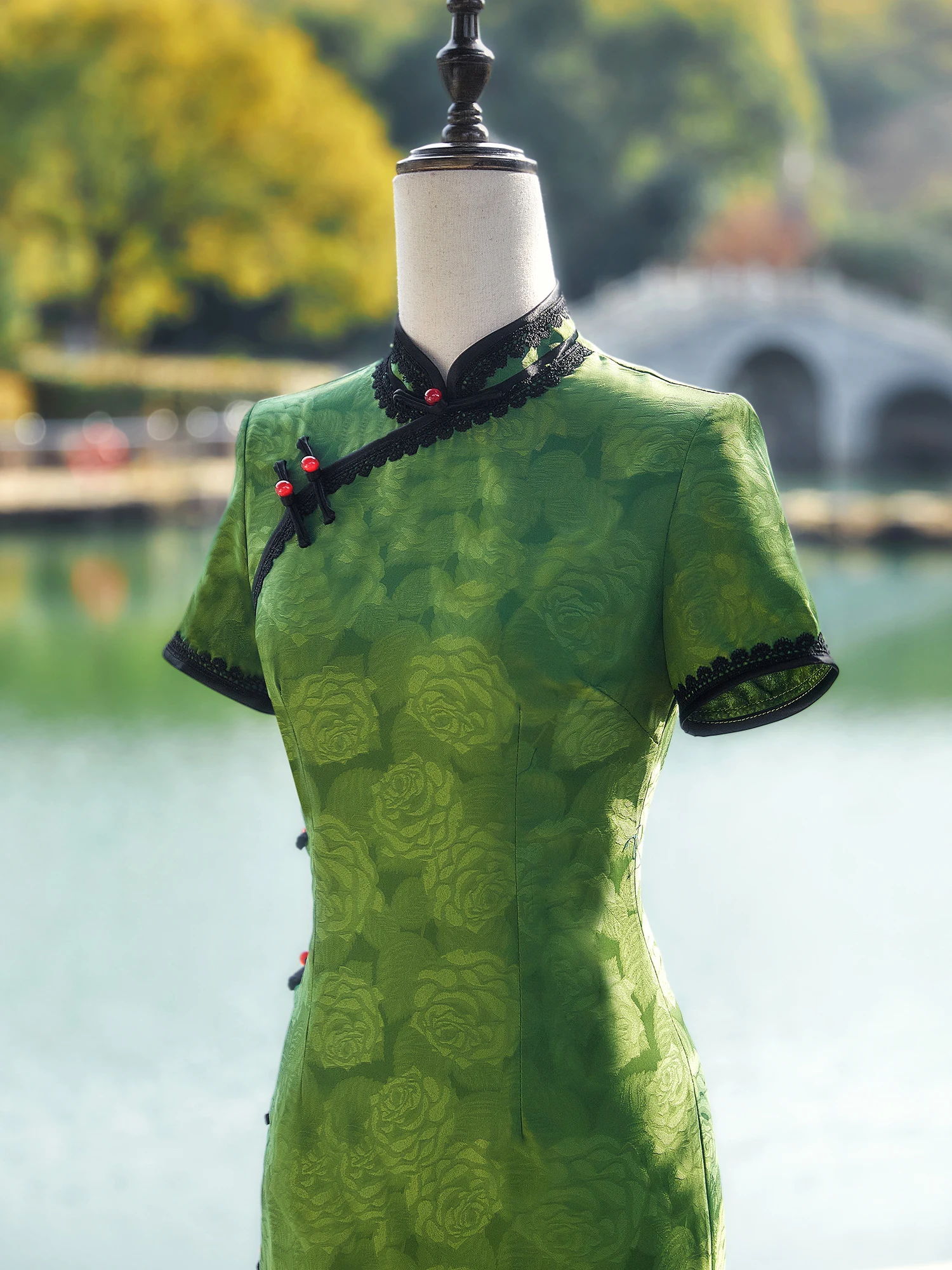 

Young Women's een Dr Suitable for Office Wear Summer New Chinese Sle Long Retro Dr by Jing Man Si