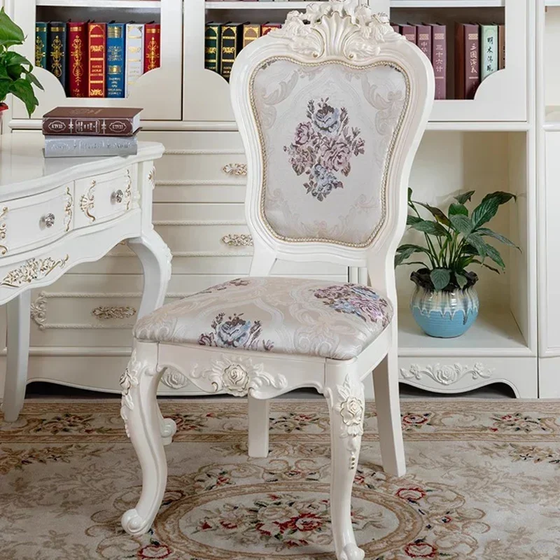 For Ergonomic Modern Dining Chairs Luxury Accent Comfortable Lounge Dining Chairs Portable Wooden Throne Sillas Home Furniture