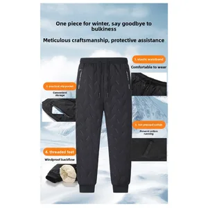 Outdoor Fishing Pant Autumn Winter Straight-leg Windproof Long Pant Middle-aged Men Casual Cotton Pant Men Fleece Warm Long Pant
