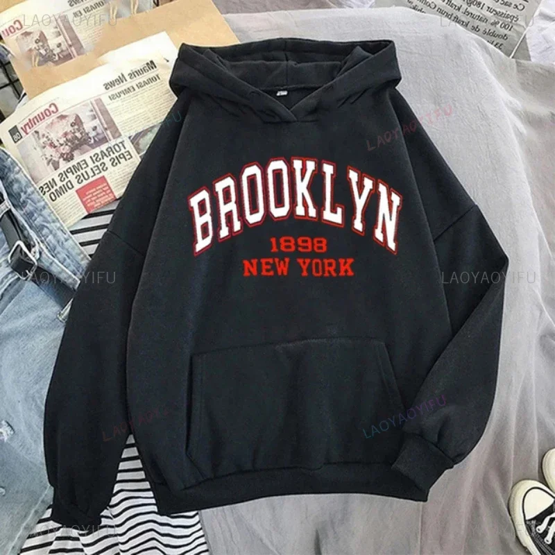 Autumn Brooklyn Hooded Sweater Men's Fashion HoodieJacket New York Clothing Letter Men Hip Hop Street Ladies Sports Boys