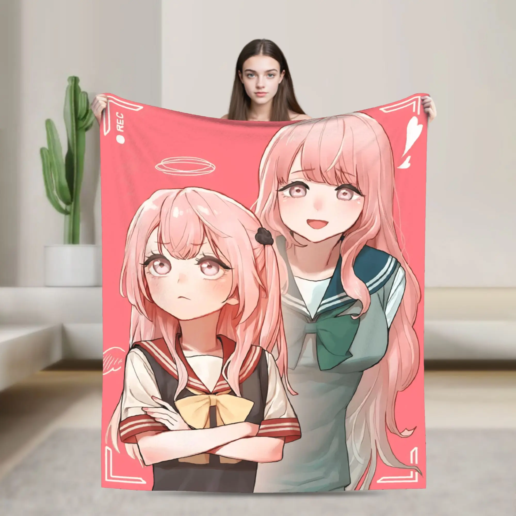 Anime Marin Kitagawa Shinju and Sajuna Inui Blanket Warm Fashion Plush Throw Blanket For Couch Chair Flannel Bedspread Bed Cover