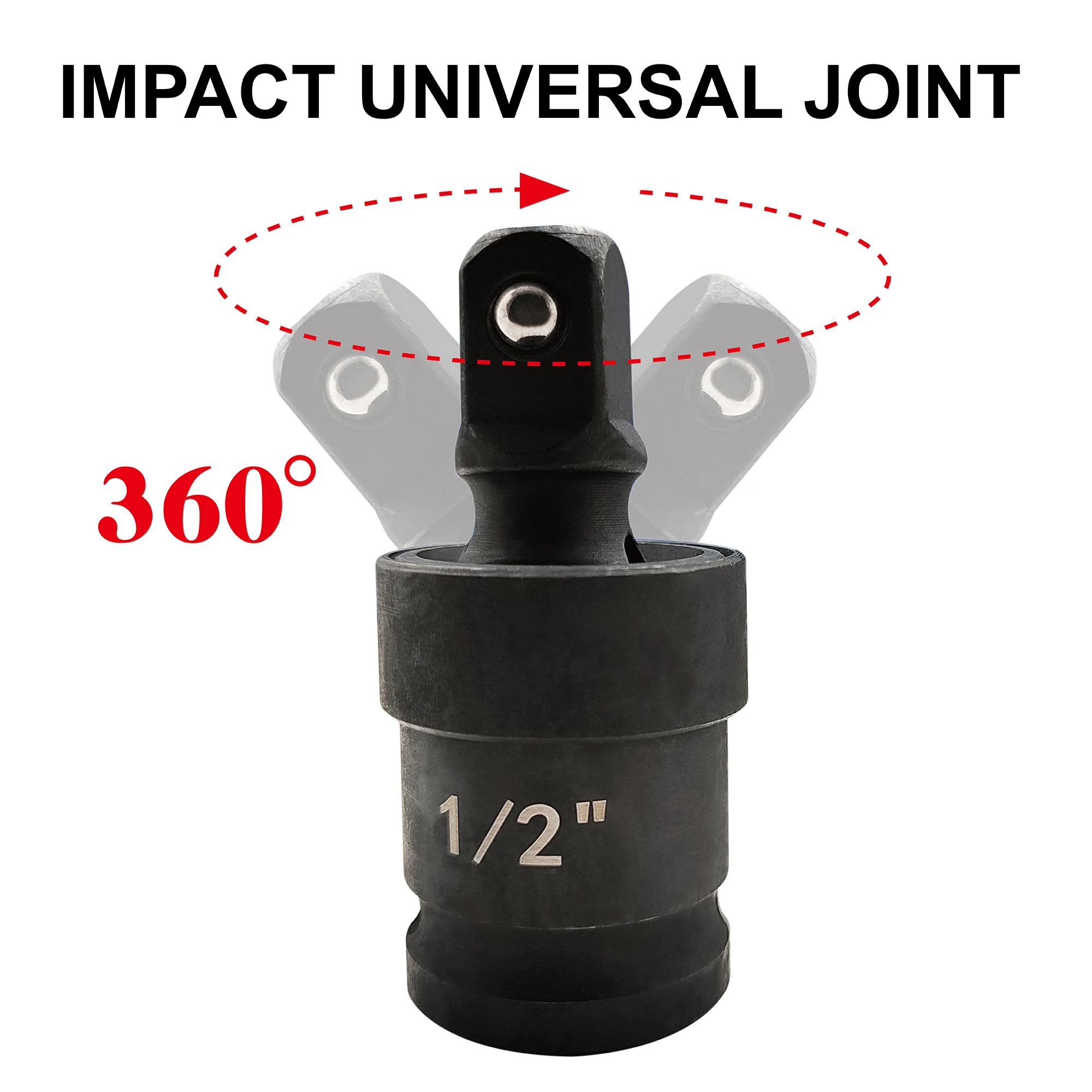 35pcs 1/2" Drive Impact Socket Set, Cr-V Steel SAE and Metric Deep Socket, Includes 72 Teeth Ratchet Handle and Extension Bar