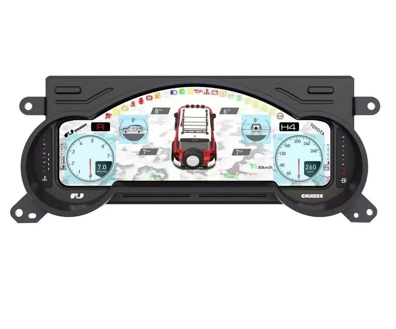 12.3 Gerllish New Digital Cluster LCD Dashboard Instrument Panel For Toyota FJ Cruiser 2007-2022 Multifunctional
