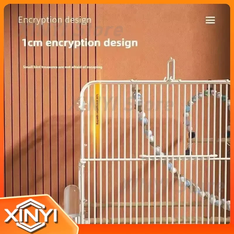 Parrot Bird Cage for Tiger Skin Luxury Home Heightening Large Villa Full Set Home Large Space Ornamental Cage Birds Cage